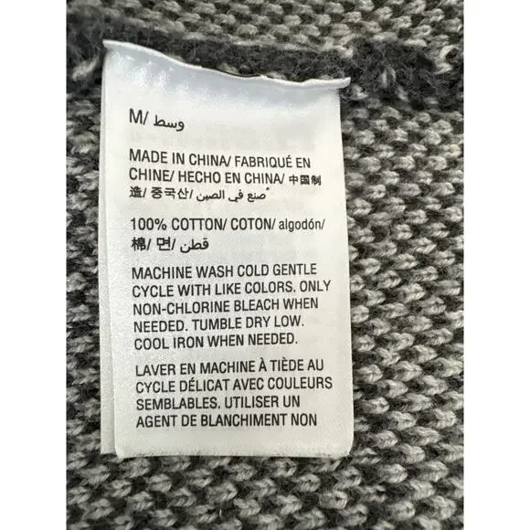 Womens American Rag Black Gray Aztec Southwest Western Print Sweater Cardigan M - Picture 5 of 5